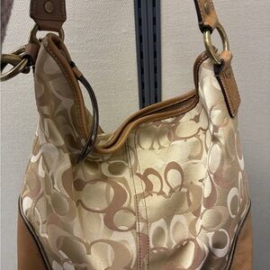 COACH Vintage D1093-F15667 Chelsea Optic C Tan/Brown Hobo Bag